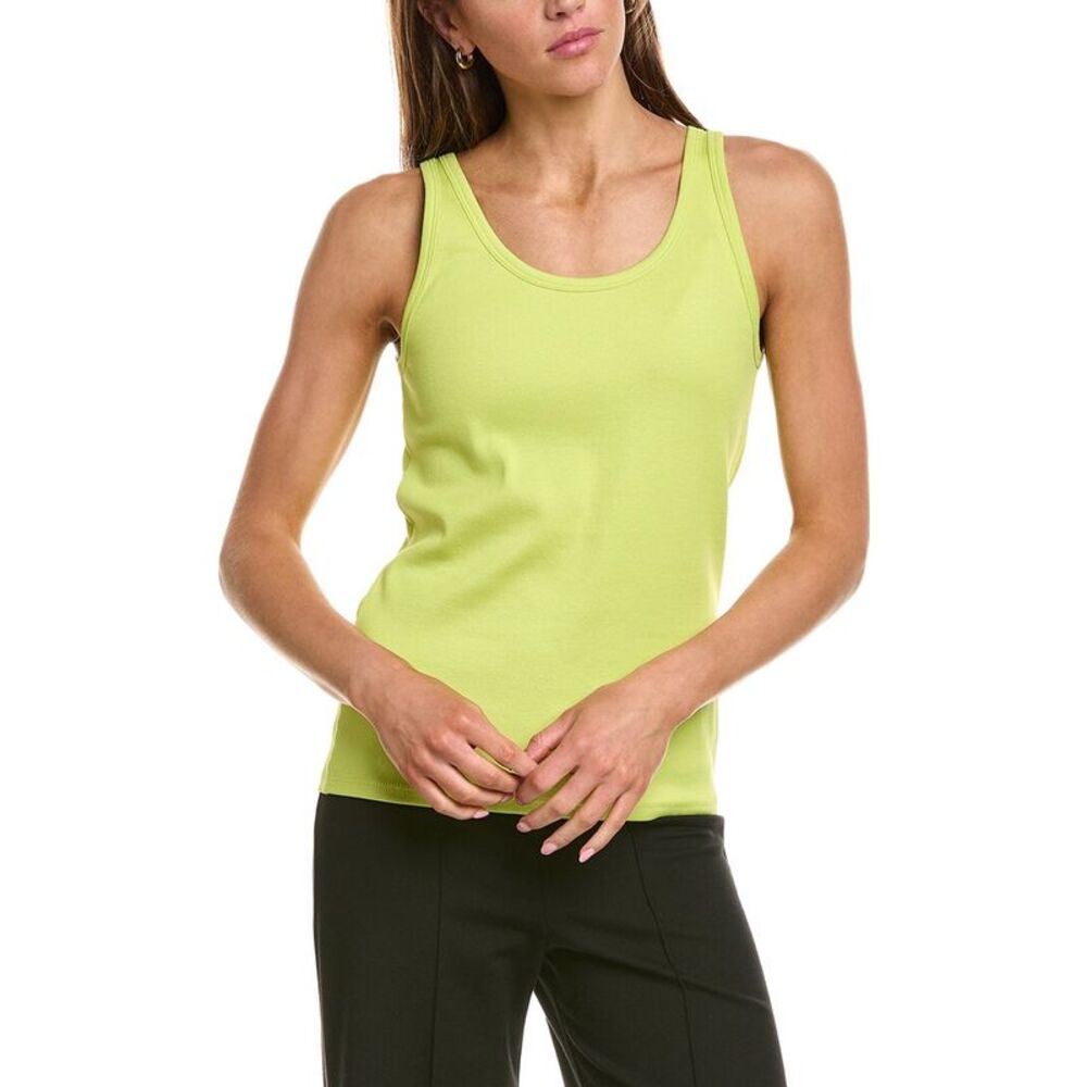 Eileen Fisher Womens Scoop Neck Slim Tank, Green